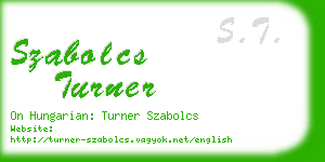 szabolcs turner business card